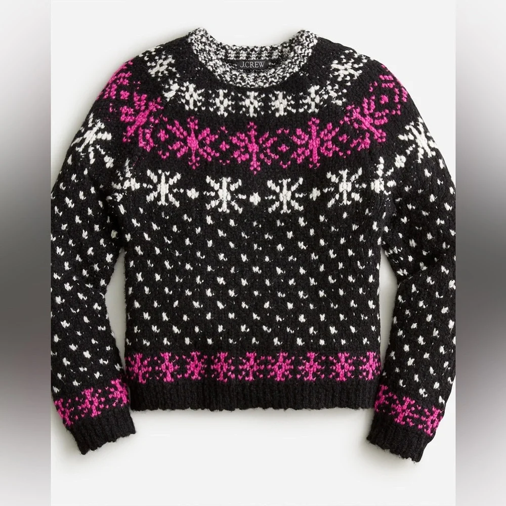 J.Crew Jacquard snowflake pullover sweater